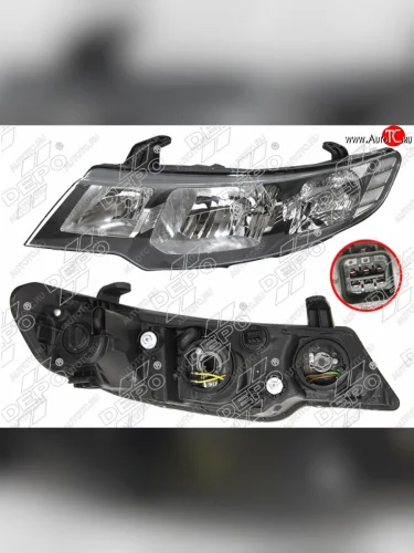 Левая фара (под электрокорректор) DEPO KIA Cerato 2 TD седан (2008-2013)