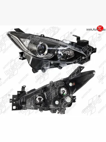 Правая фара (под электрокорректор, Евросвет) DEPO Mazda 3/Axela BM дорестайлинг, хэтчбэк (2013-2016)