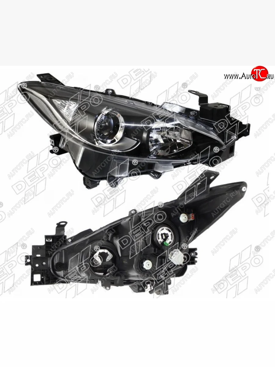 Правая фара (под электрокорректор, Евросвет) DEPO Mazda 3/Axela BM дорестайлинг, хэтчбэк (2013-2016)  в Керчи Республика Крым