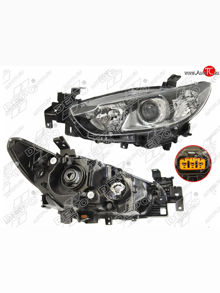 Левая фара (галоген, под корректор, Евросвет) DEPO Mazda Atenza правый руль универсал (2012-2016)  в Керчи Республика Крым