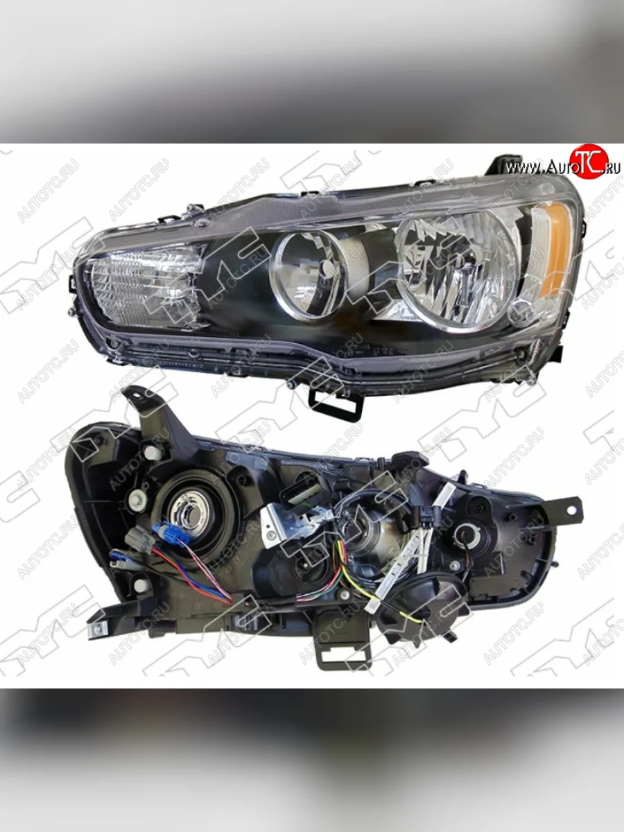 Левая фара (под электрокорректор, Евросвет) TYC Mitsubishi Lancer 10 CY хэтчбэк дорестайлинг (2007-2010)  с доставкой в г. Керчь