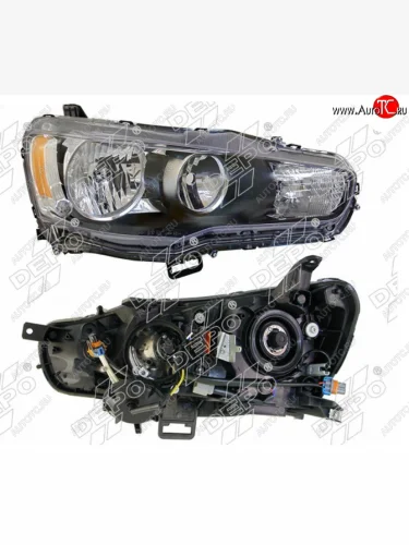 Правая фара (под электрокорректор, Евросвет) DEPO Mitsubishi Lancer 10 CY хэтчбэк дорестайлинг (2007-2010)