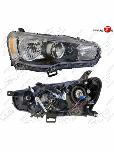 Правая фара (под электрокорректор, Евросвет) TYC Mitsubishi Lancer 10 CY хэтчбэк дорестайлинг (2007-2010)