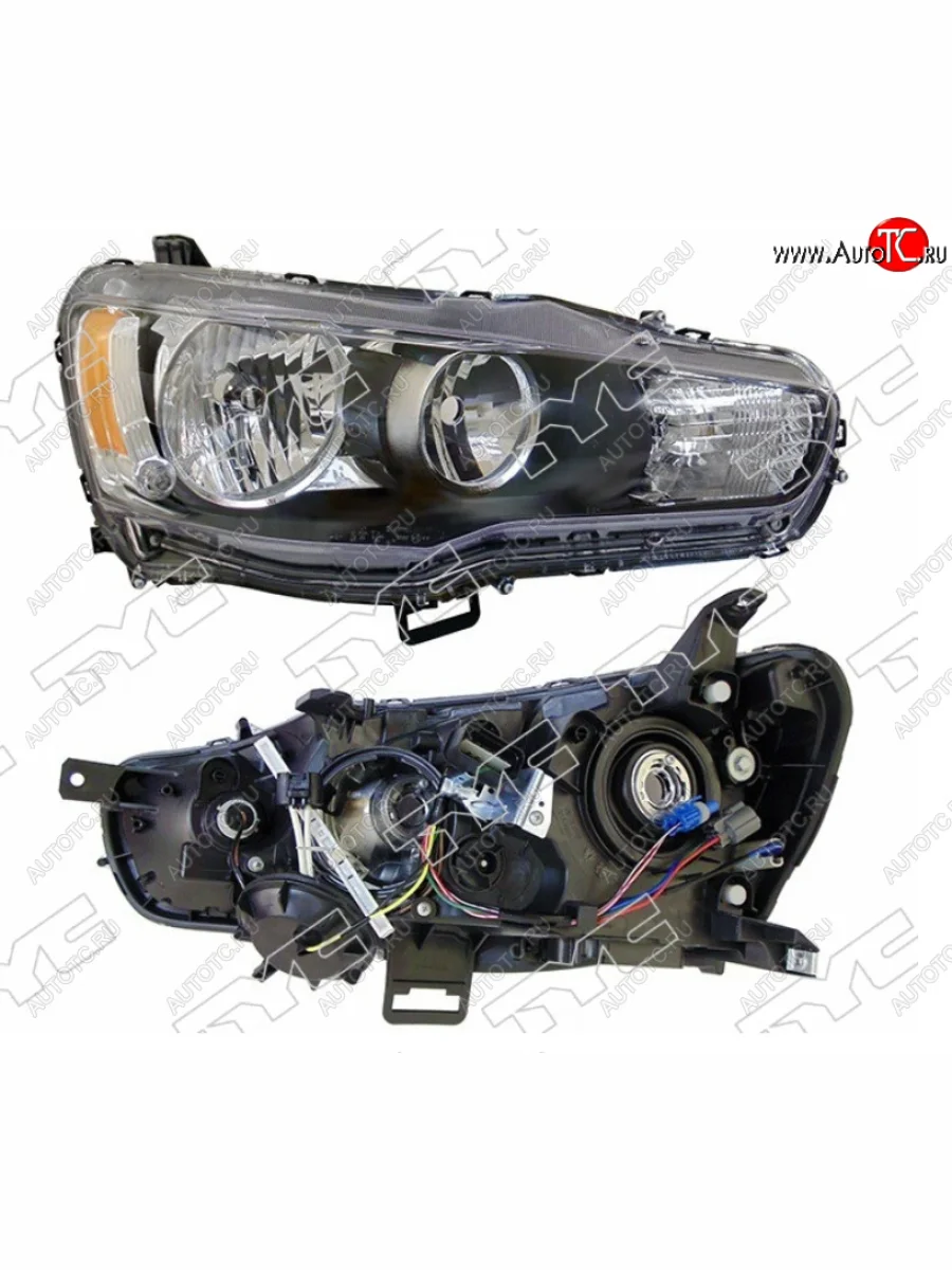 Правая фара (под электрокорректор, Евросвет) TYC Mitsubishi Lancer 10 CY седан рестайлинг (2011-2017)  с доставкой в г. Пермь