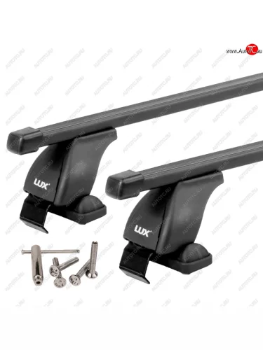 Багажник на крышу без рейлингов в сборе LUX1 (поперечины прямоугольные 120 см (цвет черный), с болтами секретками) Mazda CX-5  KF (2016-2025)