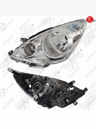 Левая фара (Евросвет) DEPO Nissan Note 1 E11 рестайлинг (2008-2013)