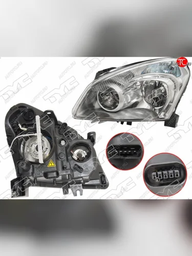 Левая фара (под ксенон, под электрокорректор, Евросвет) TYC Nissan Dualis - Qashqai  1 J10