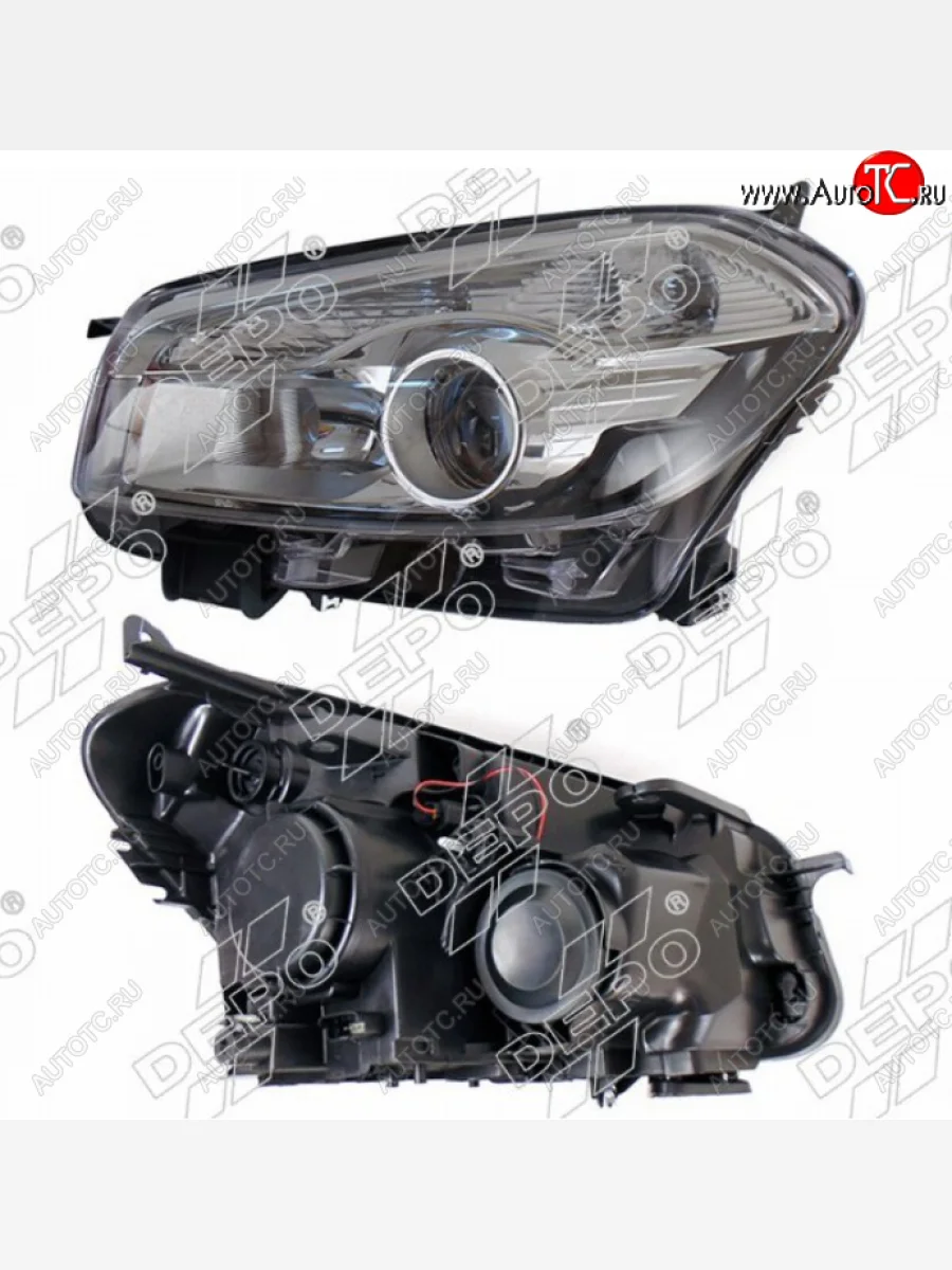 Левая фара (Евросвет) DEPO Nissan Qashqai 1 J10 рестайлинг (2010-2013)  в Самаре Самарской области