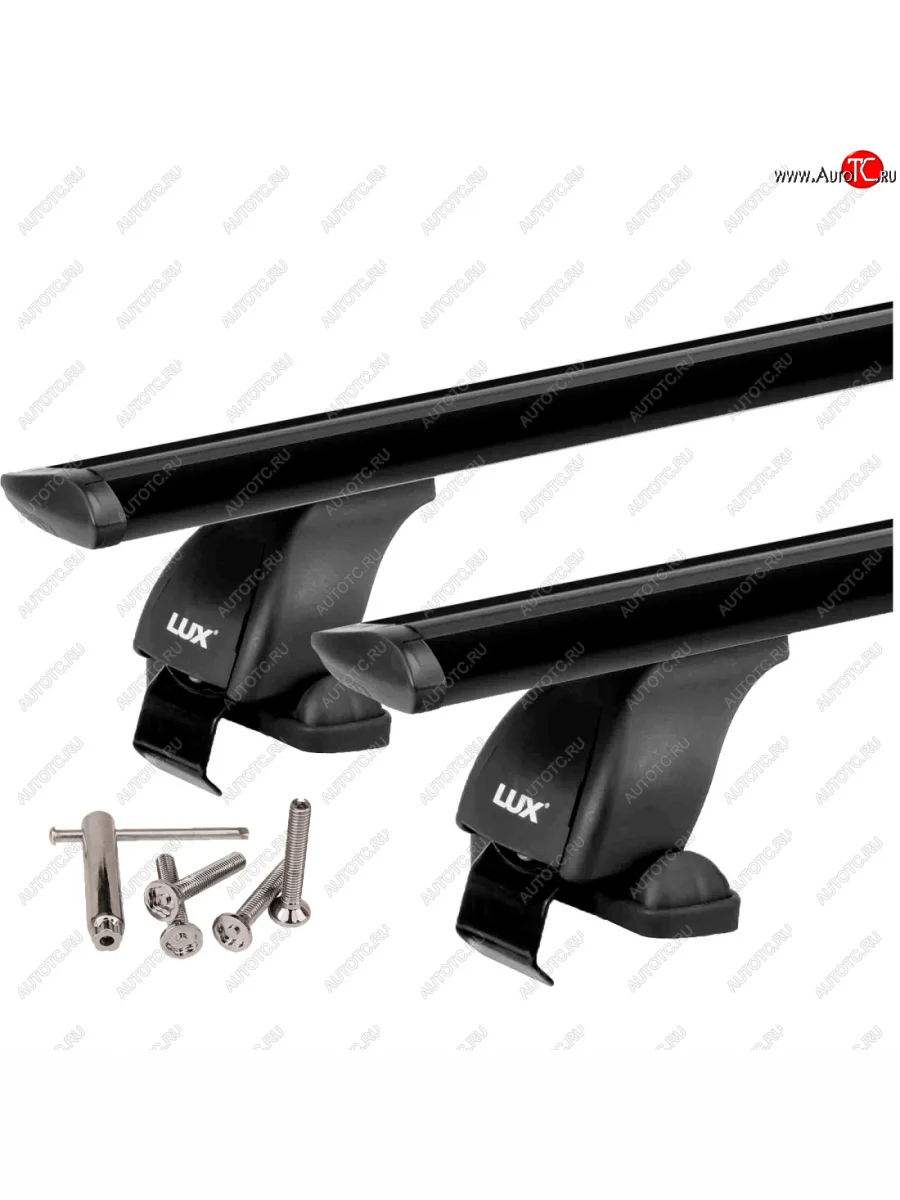 Багажник на крышу без рейлингов в сборе LUX1  Mitsubishi Colt (2002-2011) Z30 (поперечины аэро-трэвэл 120 см (цвет черный), с болтами секретками)  в Самаре Самарской области
