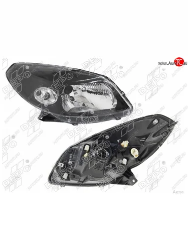 Правая фара (чёрная) DEPO Renault Sandero Stepway 1 (2010-2014)