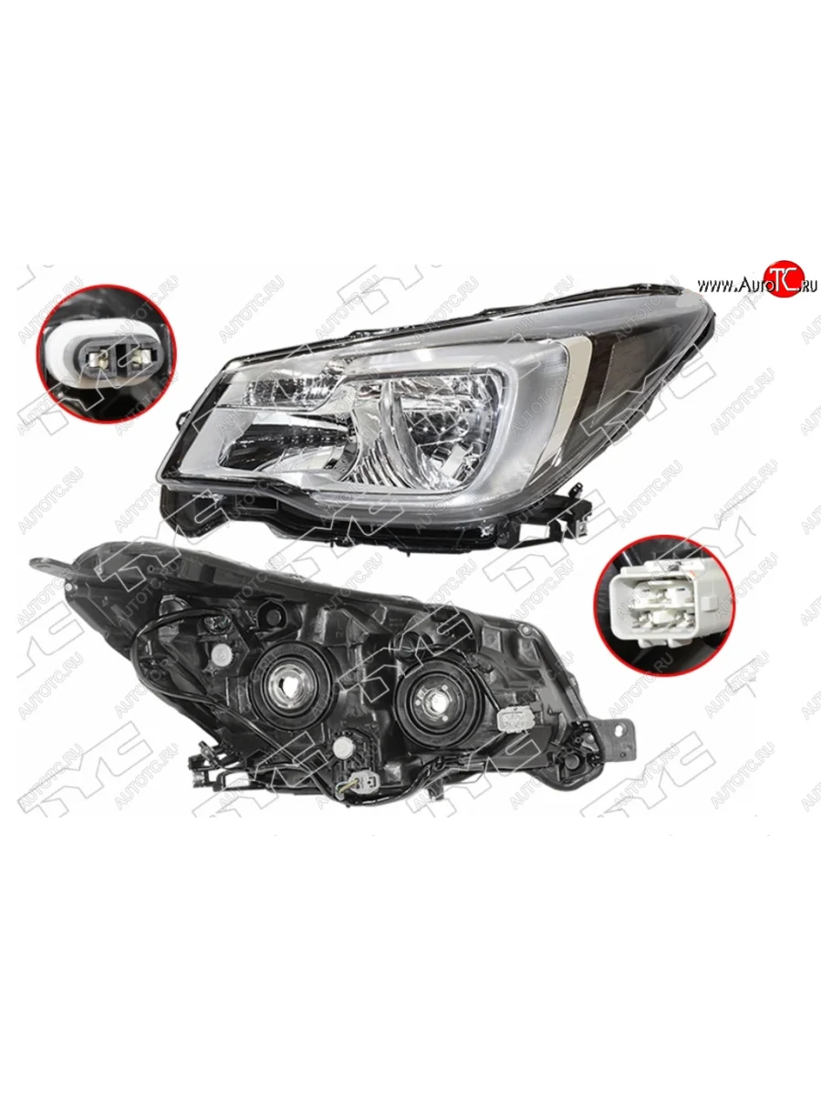 Левая фара (галоген, с электрокорректором, Евросвет) TYC Subaru Forester SJ рестайлинг (2016-2019)  в Керчи Республика Крым