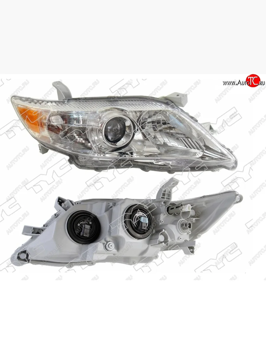 Правая фара (хром, не ксенон, без корректора, Евросвет) TYC Toyota Camry XV40 рестайлинг (2009-2011)  с доставкой в г. Керчь
