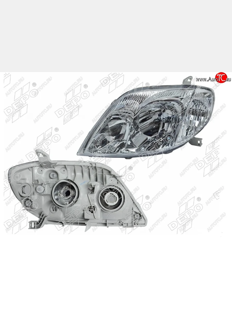 Левая фара (EURO, галоген, под корректор, Евросвет) DEPO Toyota Corolla E120 седан рестайлинг (2004-2007)  в Керчи Республика Крым