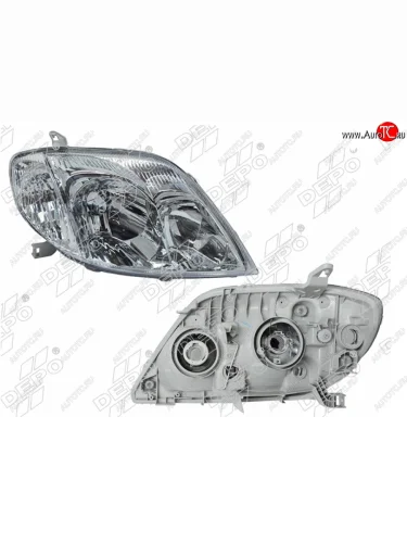 Правая фара (EURO, галоген, под корректор, Евросвет) DEPO Toyota Corolla E120 хэтчбек рестайлинг (2004-2007)