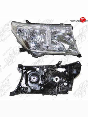 Правая фара (не ксенон, под электрокорректор, Евросвет) DEPO Toyota Land Cruiser 200 дорестайлинг (2007-2012)