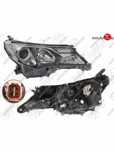 Правая фара (ксенон, LED, с электрокорректором, Евросвет) DEPO Toyota RAV4 XA40 5 дв. дорестайлинг (2012-2015)