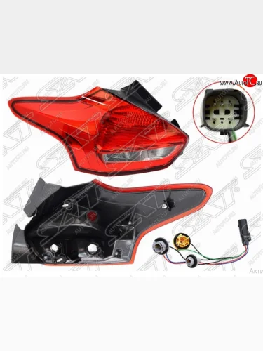Левый фонарь задний SAT Ford Focus 3 хэтчбэк рестайлинг (2014-2019)