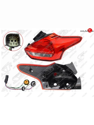 Правый фонарь задний SAT Ford Focus 3 хэтчбэк рестайлинг (2014-2019)