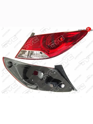 Правый фонарь задний TYC Hyundai Solaris RBr седан дорестайлинг (2010-2014)