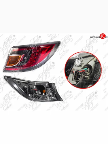 Правый фонарь задний (LED) DEPO Mazda 6 GH дорестайлинг лифтбэк (2007-2010)