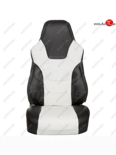 Чехлы (экокожа, base/classic, 60/40) ПЕТРОВ R.SPORT (черный/белый) Hyundai Solaris  RBr (2010-2017), KIA Rio  3 QB (2011-2017)