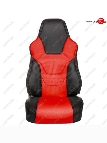 Чехлы (экокожа, base/classic, 60/40) ПЕТРОВ R.SPORT (черный/красный) Hyundai Solaris  RBr (2010-2017), KIA Rio  3 QB (2011-2017)