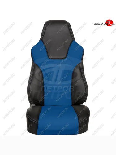 Чехлы (экокожа) ПЕТРОВ R.SPORT (черный/синий) Лада ВАЗ 2111 - 2112