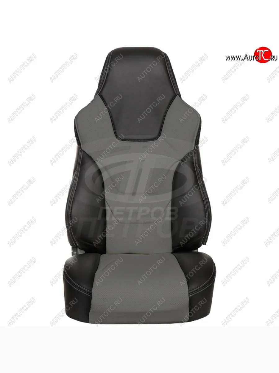 Чехлы (экокожа, 60/40) ПЕТРОВ R.SPORT Volkswagen Polo Mk5 6R,6C,61 седан рестайлинг (2015-2020) (черный/серый)  в Самаре Самарской области