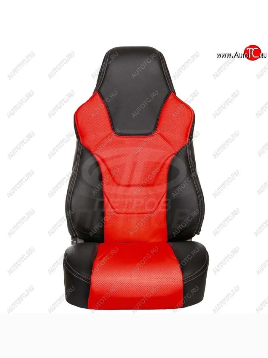 Комплект универсальных чехлов (экокожа, средний размер) ПЕТРОВ R.SPORT L   (черный/красный)  с доставкой в г. Керчь