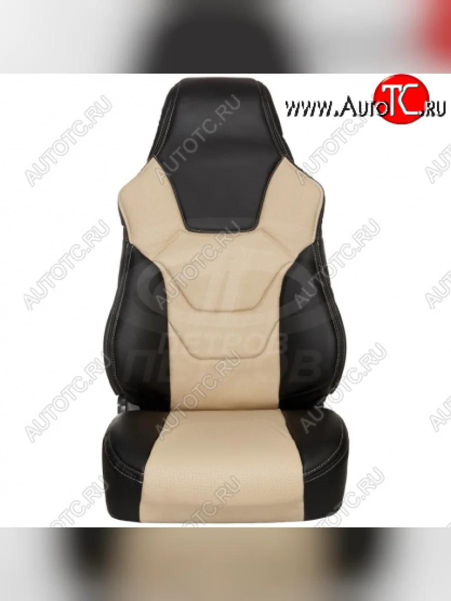 Комплект универсальных чехлов (экокожа, малый размер) ПЕТРОВ R.SPORT S Daihatsu Move (1995-1998) (черный/крем)  в Самаре Самарской области