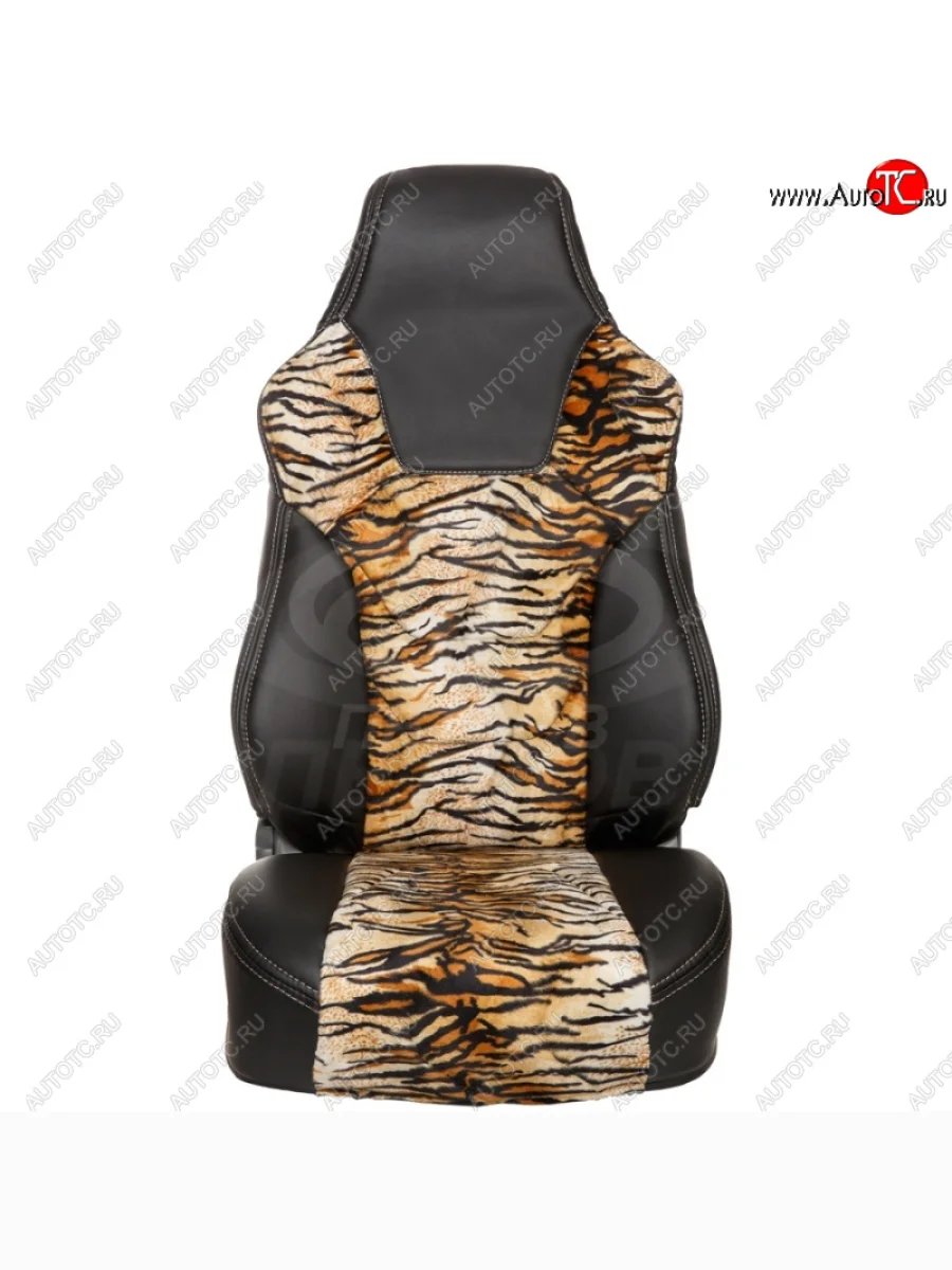 Комплект универсальных чехлов (экокожа/мех, малый размер) ПЕТРОВ R.SPORT S   (черный/тигр)  с доставкой в г. Керчь