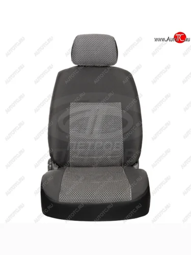 Чехлы (экокожа/жаккард, 60/40) ПЕТРОВ К1 (черный) Hyundai Solaris  HCR (2017-2022) седан дорестайлинг, седан рестайлинг