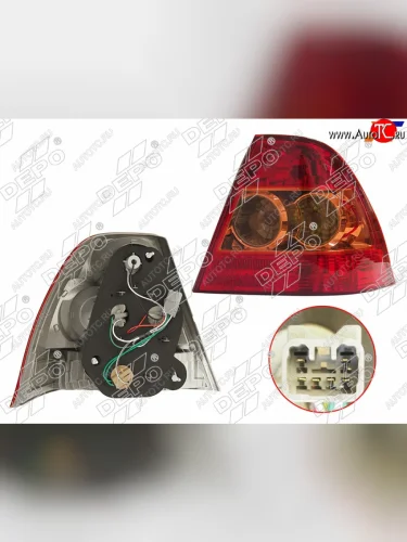 Правый фонарь задний (Euro) DEPO Toyota Corolla  E120 (2004-2007) седан рестайлинг