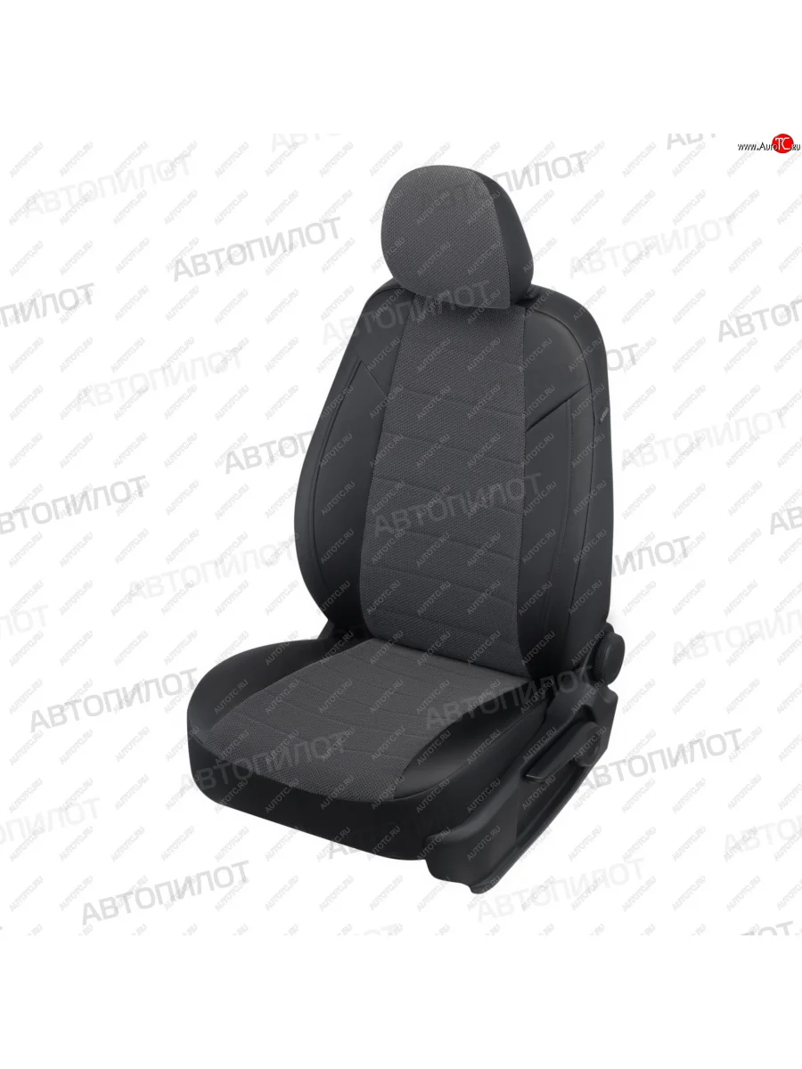 Чехлы на сиденья (экокожа/велюр, ЗСиС 40/60, до 2013 г.в.) Автопилот Chevrolet Niva 2123 рестайлинг (2009-2020) (черный/федерер)  в Керчи Республика Крым