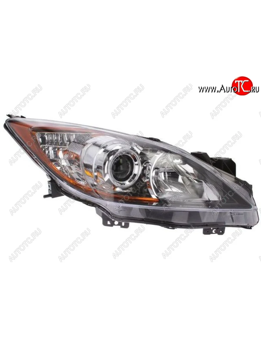 Правая фара передняя (чёрная, под корректор, линза) BodyParts Mazda 3/Axela BL дорестайлинг, хэтчбэк 5 дв. (2009-2011)  в Перми Пермском крае