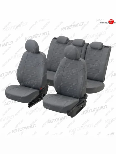 Чехлы на сиденья (экокожа, 5 мест ЗСиС 40/60) Автопилот (серый) CITROEN Berlingo M59 рестайлинг (2002-2012)