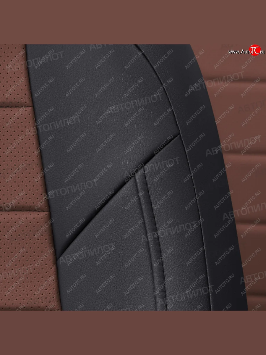 Чехлы на сиденья (экокожа, 5 мест ЗСиС 40/60) Автопилот CITROEN Berlingo M59 рестайлинг (2002-2012) (черный/темно-коричневый)  в Перми Пермском крае