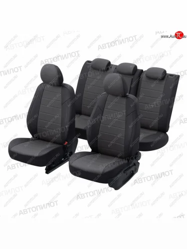 Чехлы на сиденья (экокожа, 5 мест ЗСиС 40/60) Автопилот (черный/темно-серый) CITROEN Berlingo M59 рестайлинг (2002-2012)