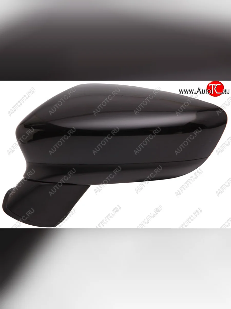 Левое зеркало заднего вида (на 8 контактов, асферическое, электрическая регулировка, с подогревом, автоматическое складывание, повторитель поворота, Тайвань) TYC Mazda 6 GJ дорестайлинг седан (2012-2015) (Неокрашенное)  в Воронеже Воронежской области