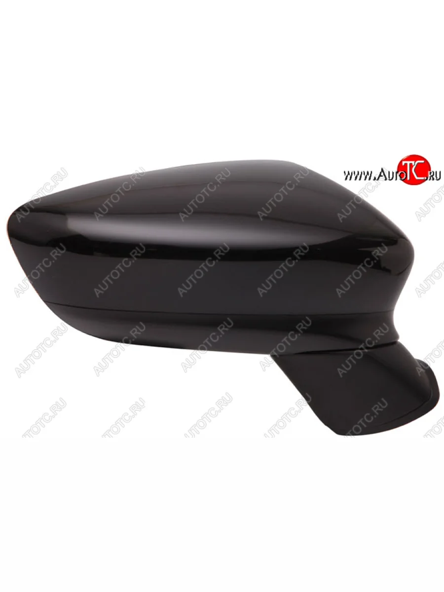 Правое зеркало заднего вида (на 8 контактов, плоское, электрическая регулировка, с подогревом, автоматическое складывание, повторитель поворота, Тайвань) TYC Mazda 6 GJ дорестайлинг седан (2012-2015) (Неокрашенное)  в Керчи Республика Крым