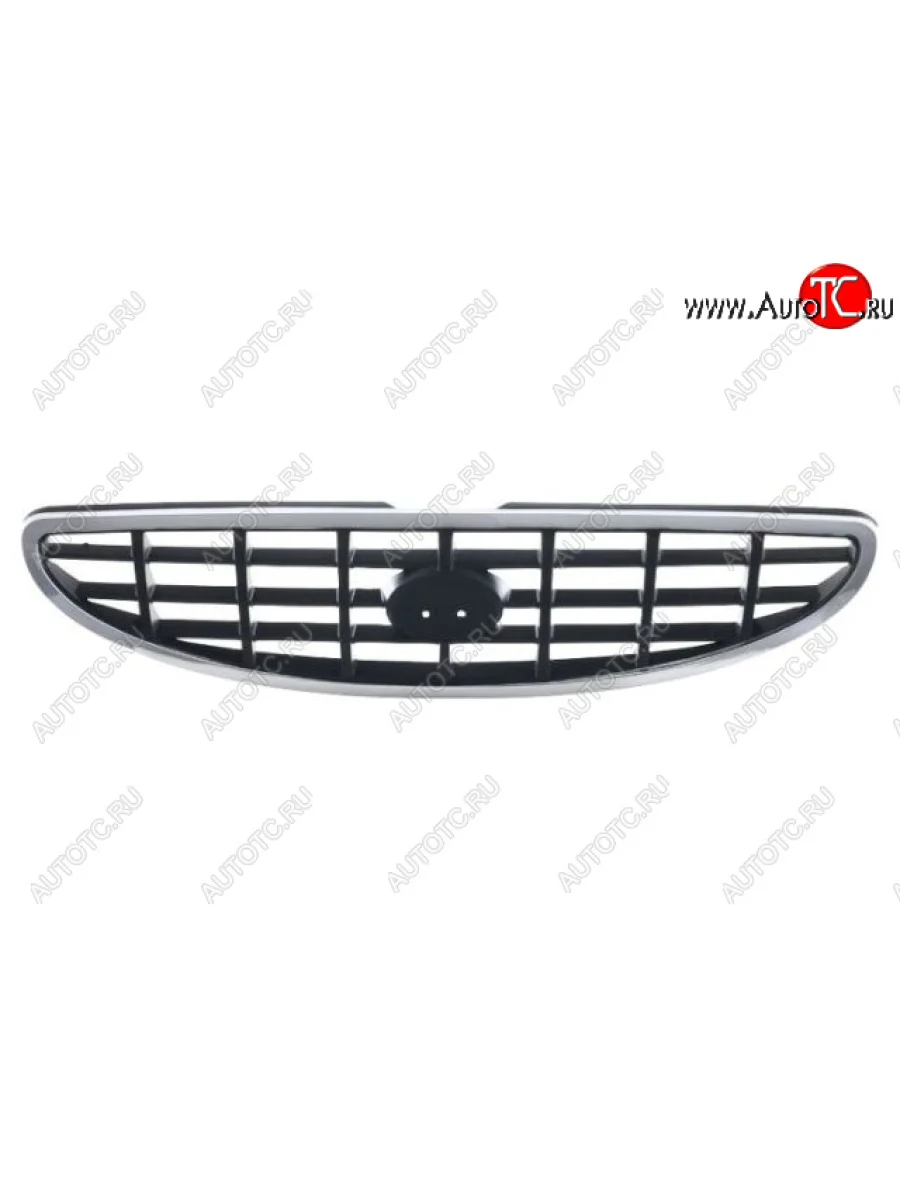 Решётка радиатора (хром, чёрная) BodyParts Hyundai Accent 2 LC седан дорестайлинг (ТагАЗ) (1999-2012) (Неокрашенная)  в Самаре Самарской области
