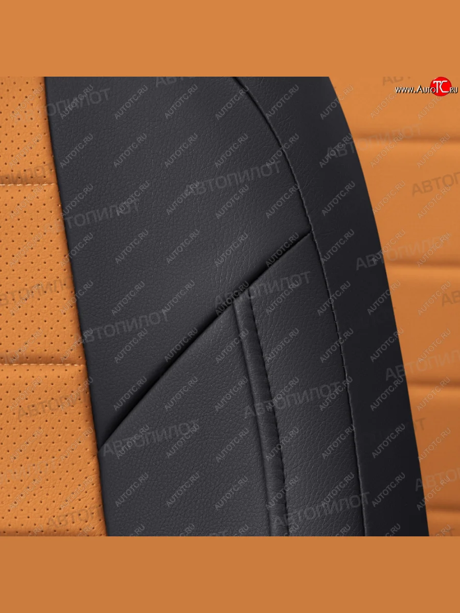 Чехлы сидений (экокожа, 40/60) Автопилот Audi A4 B8 дорестайлинг, седан (2007-2011) (черный/оранж)  в Керчи Республика Крым