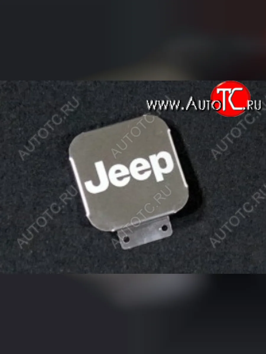 Заглушка на фаркоп с логотипом Jeep (на фаркопы TCC, нержавеющая сталь) TCC  Jeep  Grand Cherokee  WK2, Wrangler  JL  в Керчи Республика Крым