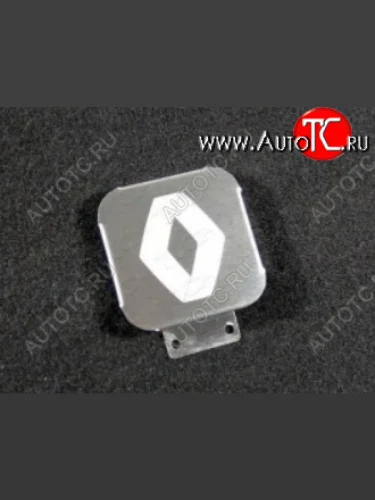 Заглушка на фаркоп с логотипом Renault (на фаркопы TCC, нержавеющая сталь) TCC Renault Sandero Stepway 2 рестайлинг (2018-2022)