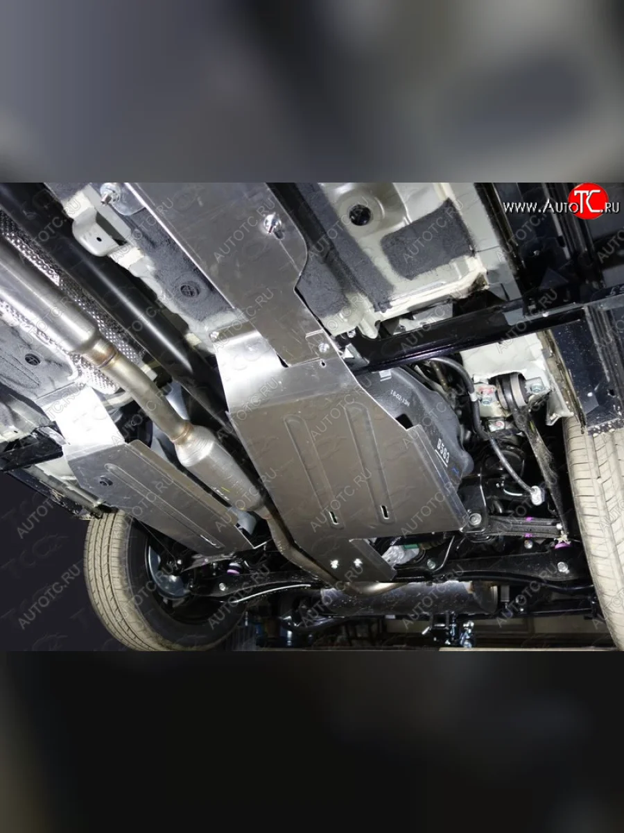 Защита бака (правая, V-2.0, V-2.4 4WD, V-3.0 4WD, алюминий) 4мм Mitsubishi Outlander GF 3-ий рестайлинг (2018-2022)  в Воронеже Воронежской области