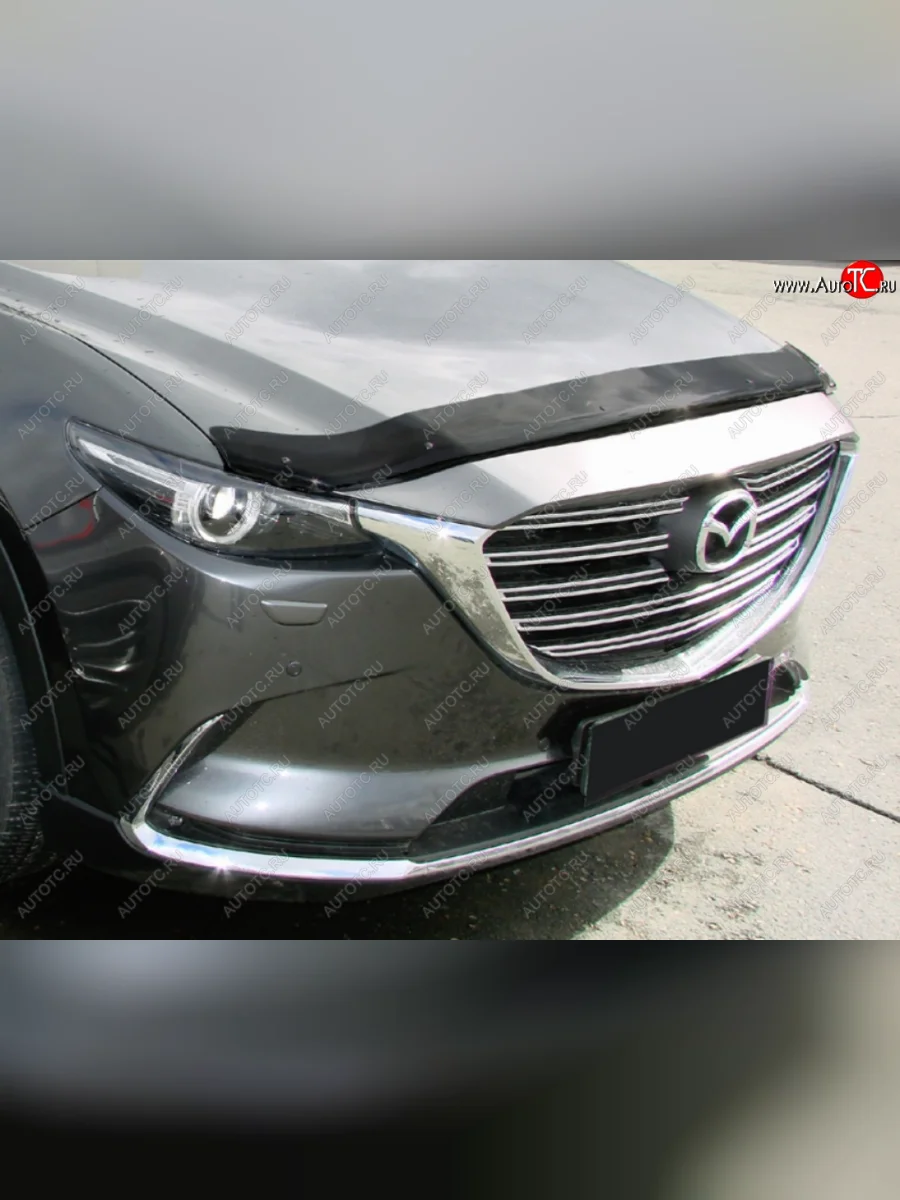 Дефлектор капота SIM Mazda CX-9 TC дорестайлинг (2015-2025)  с доставкой в г. Керчь