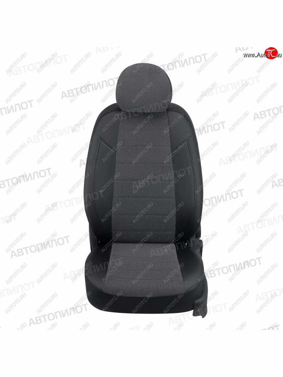 Чехлы сидений (экокожа/велюр) Автопилот Audi Q5 8R дорестайлинг (2008-2012) (черный/федерер)  в Перми Пермском крае