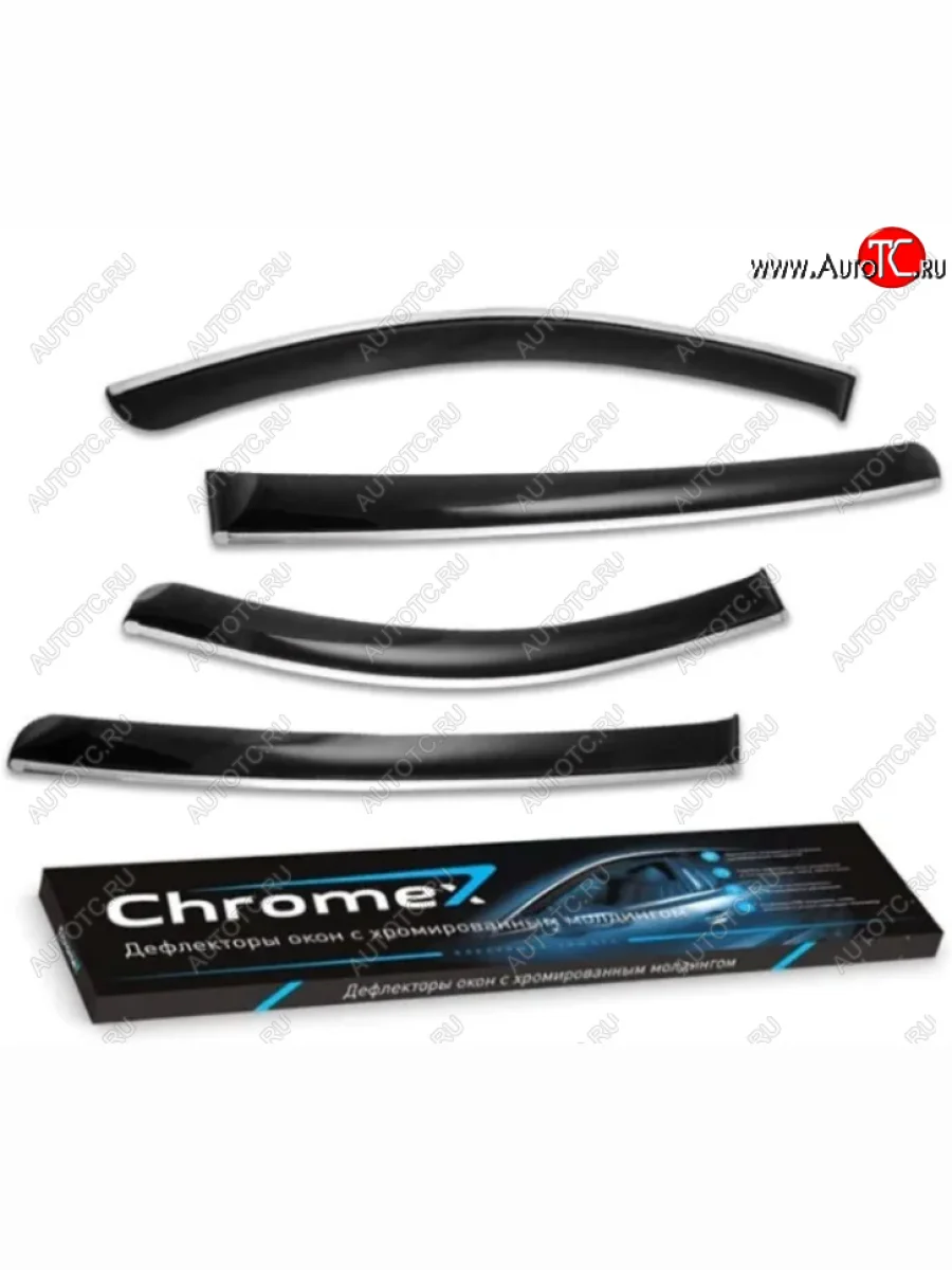 Дефлекторы окон (с хром. молдингом) CHROMEX Jeep Grand Cherokee WK2 1-ый рестайлинг (2013-2018)  в Перми Пермском крае