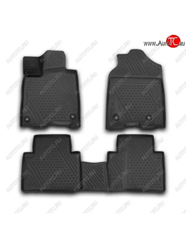 Комплект ковриков в салон (полиуретан, 3D, чёрные) Element (Чёрный) Acura RDX  TB3, TB4 (2015-2018) рестайлинг
