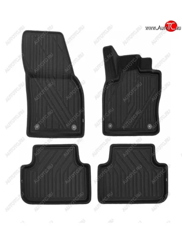 Комплект ковриков в салон (полиуретан, 3D, чёрные) KVEST BMW X7 G07 (2018-2022)